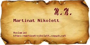 Martinat Nikolett névjegykártya