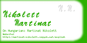 nikolett martinat business card